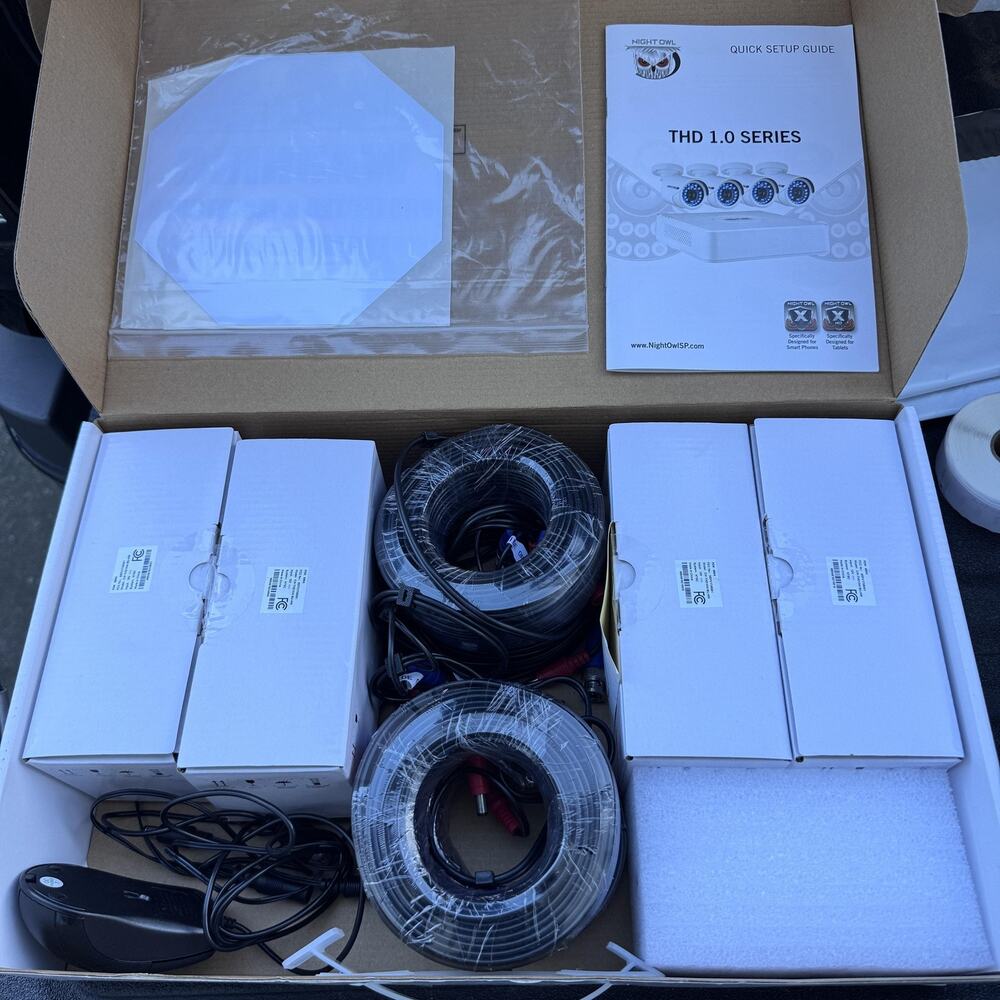 Night Owl THD 1.0 Wired HD Security Camera Bundle‎ 4 Cams Cables NO DVR